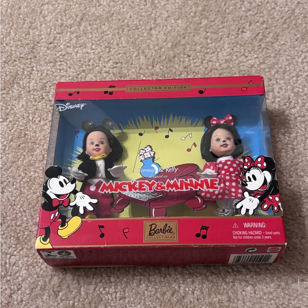Barbie Tommy & Kelly Dressed as Mickey & Minnie Dolls - Red, Black, White